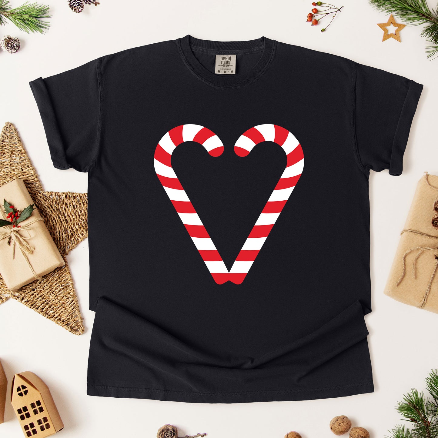Candy Cane Heart - Garment Dyed Tee
