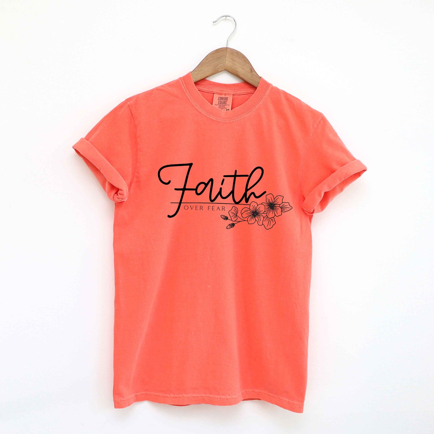 Faith Over Fear Floral | Short Sleeve Crew Neck