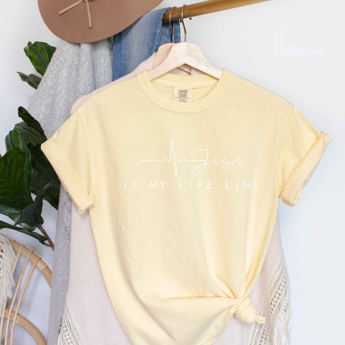 Jesus Is My Life Line | Garment Dyed Tee