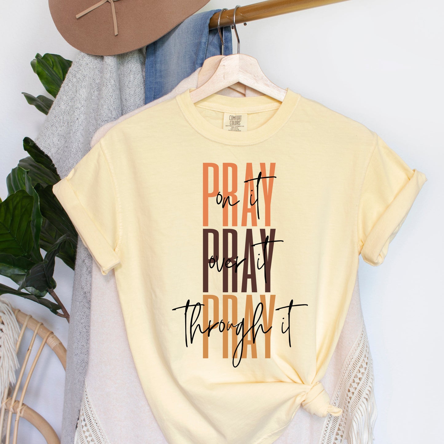 Pray Over It Cursive | Garment Dyed Tee