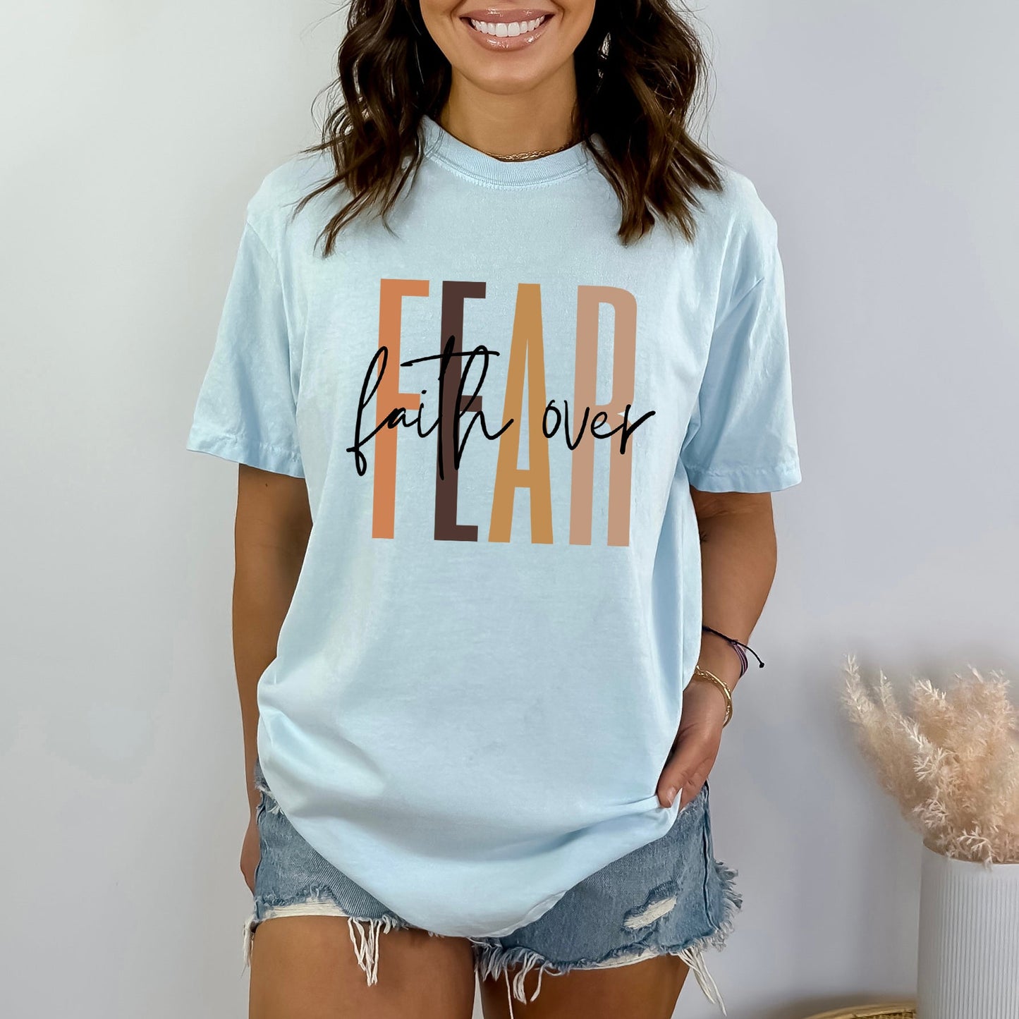 Faith Over Fear Cursive | Garment Dyed Tee