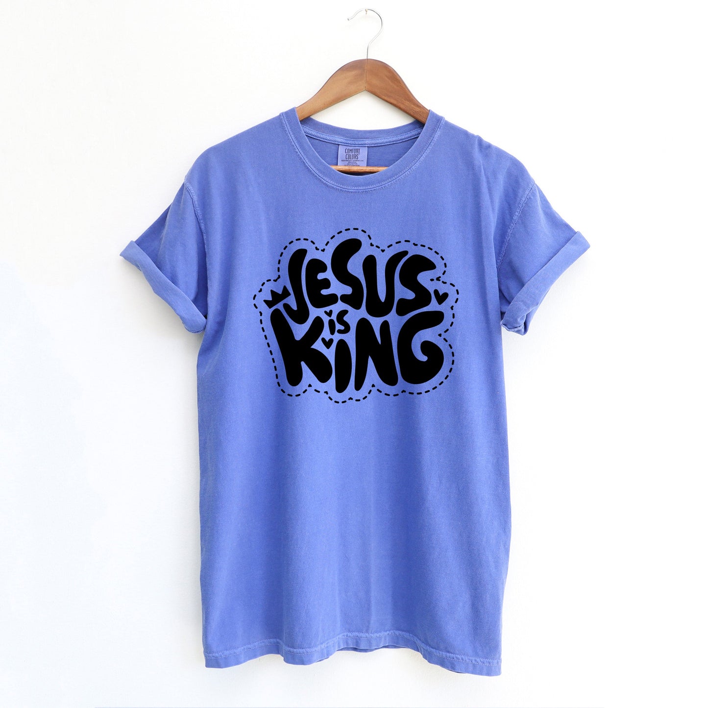 Jesus Is King Hearts | Garment Dyed Tee