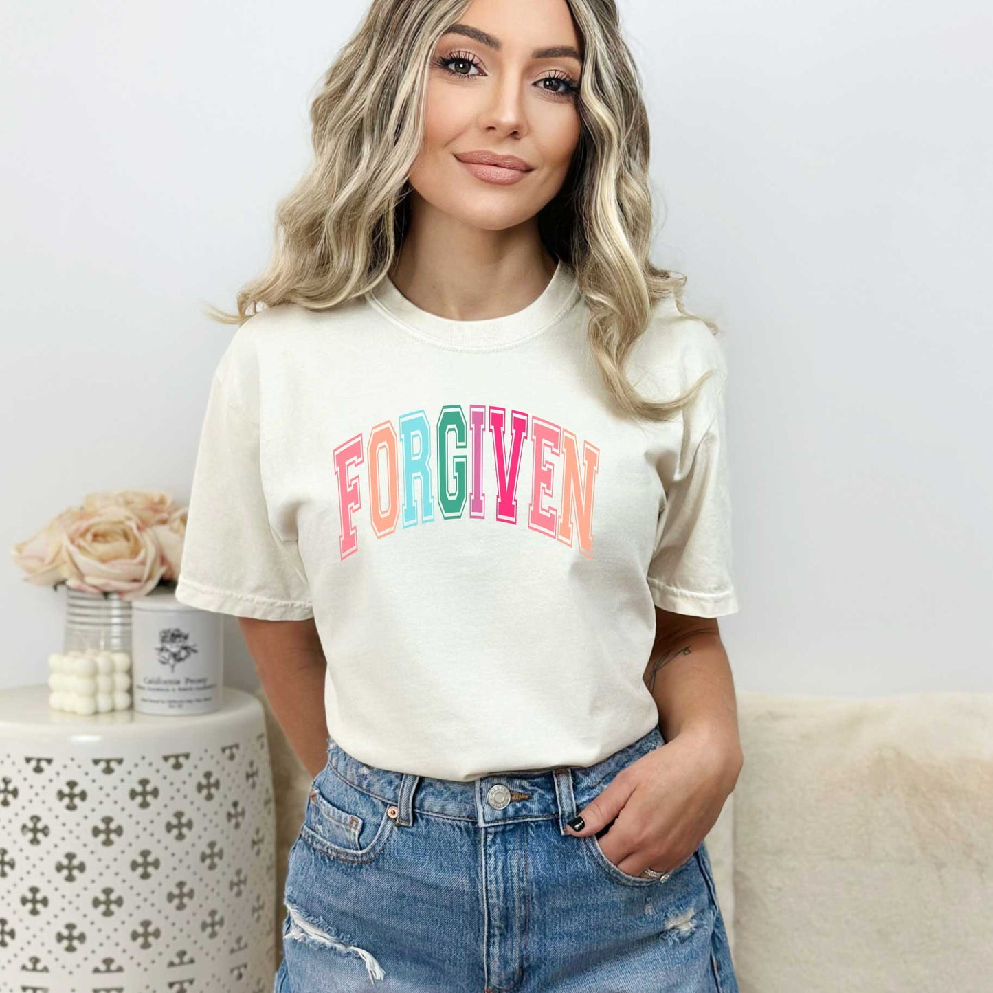 Forgiven Block Colorful | Garment Dyed Tee