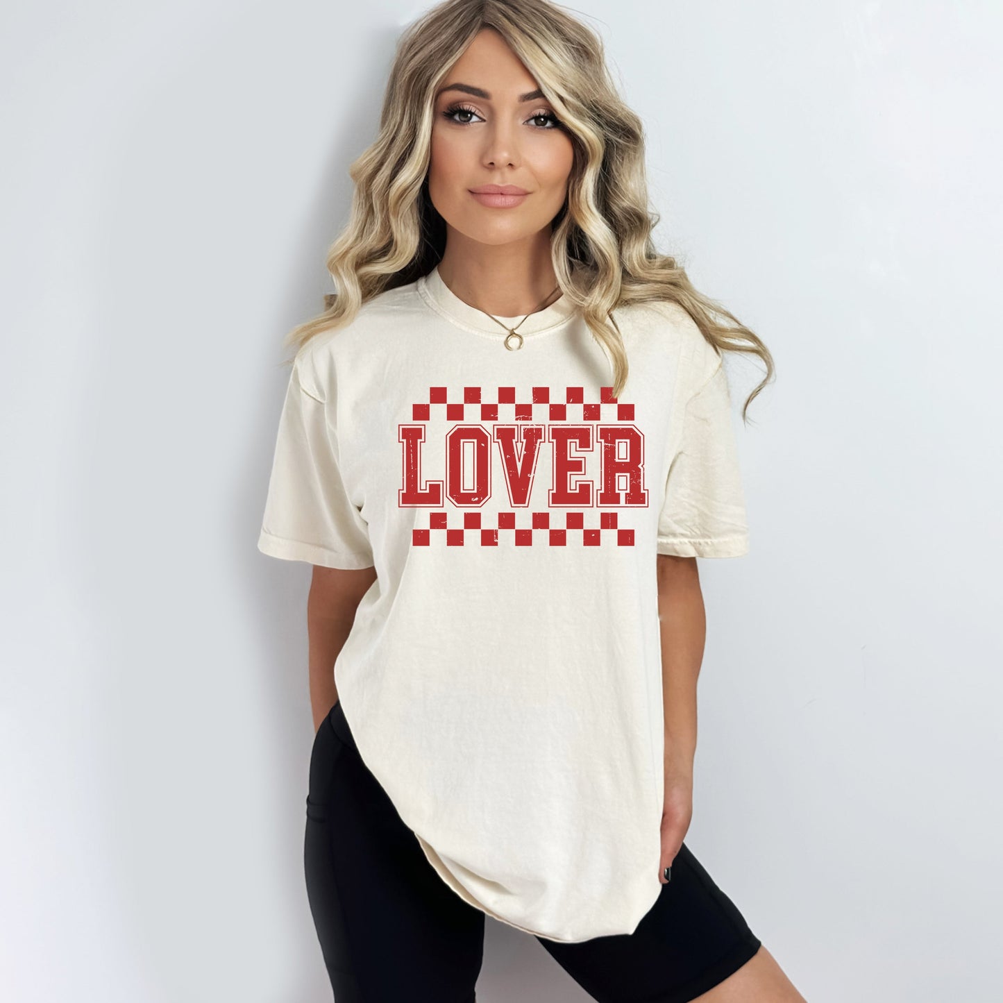 Lover Distressed Checkered | Garment Dyed Tee