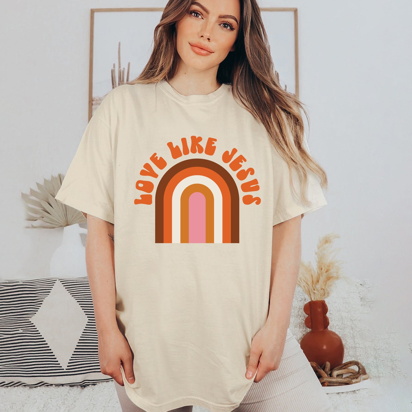 Love Like Jesus Rainbow | Garment Dyed Tee