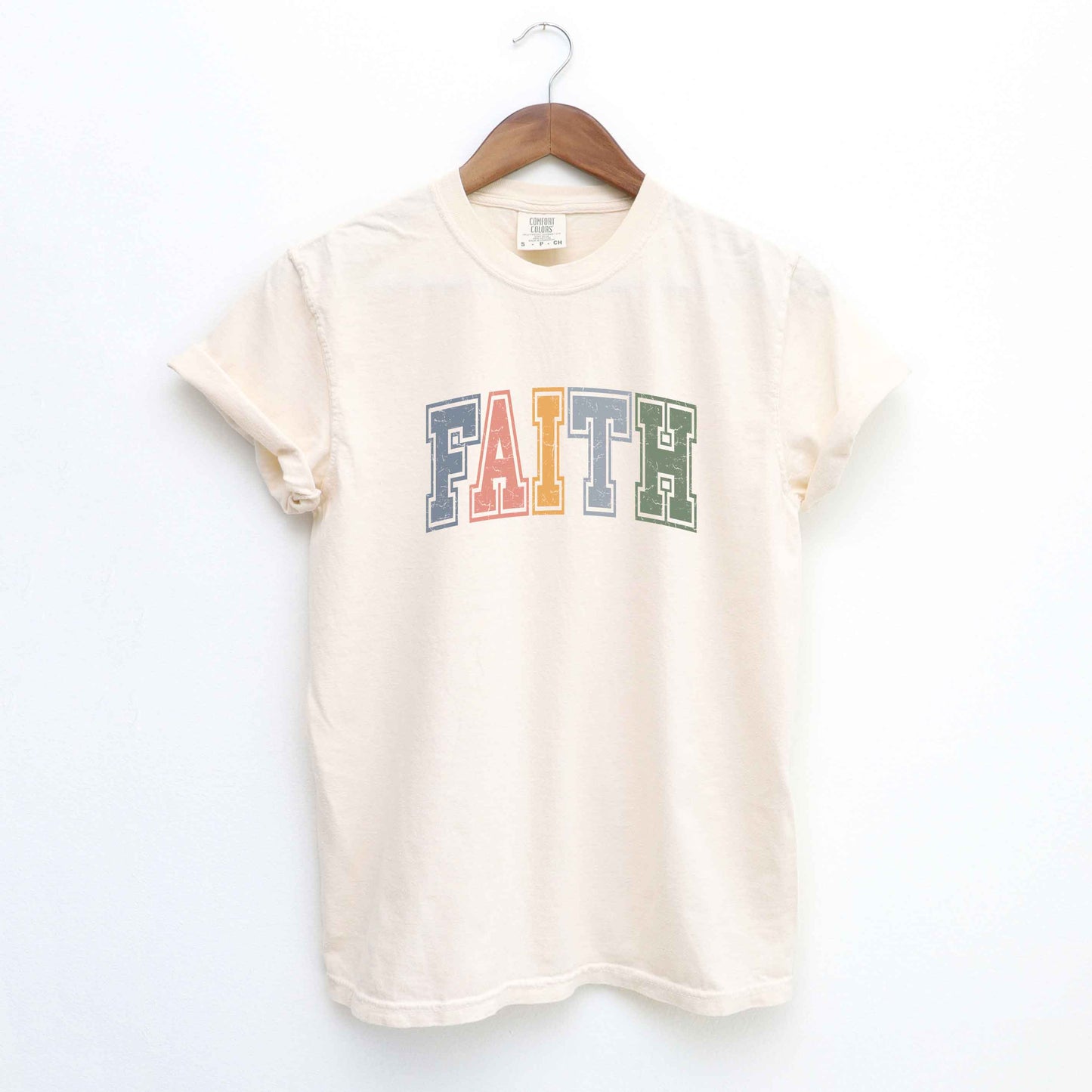 Faith Varsity | Garment Dyed Tee