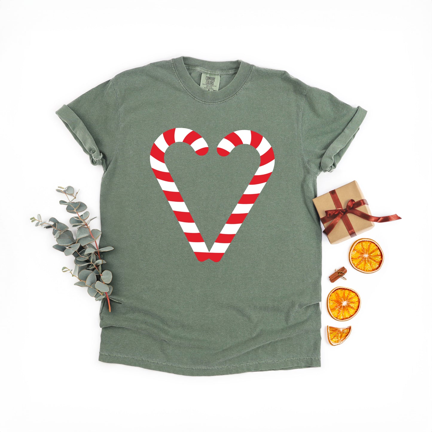 Candy Cane Heart - Garment Dyed Tee