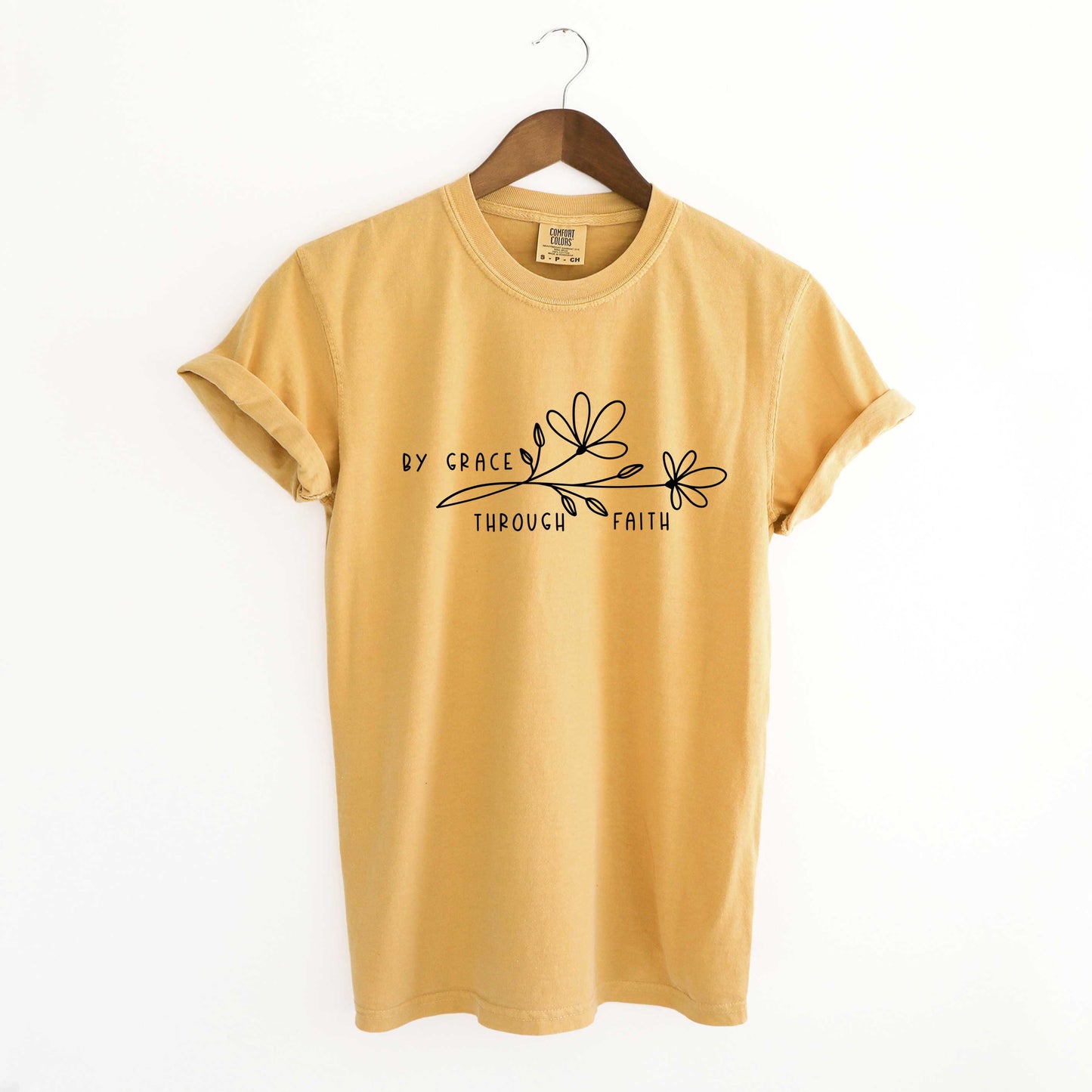 By Grace Through Faith Flowers | Garment Dyed Tee