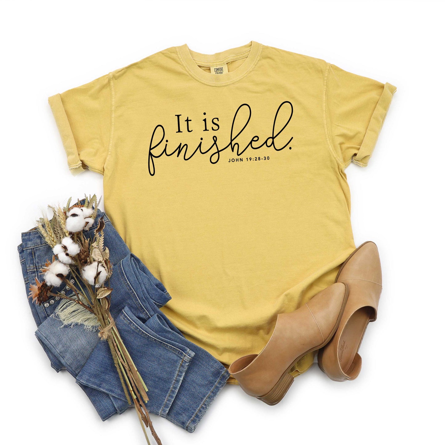 It Is Finished Scripture | Garment Dyed Tee