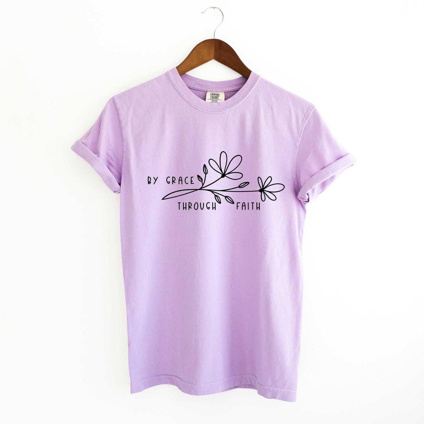 By Grace Through Faith Flowers | Garment Dyed Tee
