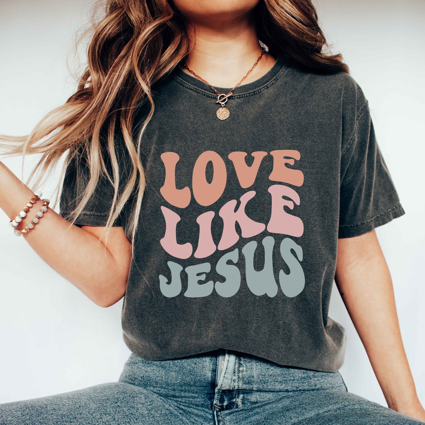 Love Like Jesus Wavy | Garment Dyed Tee