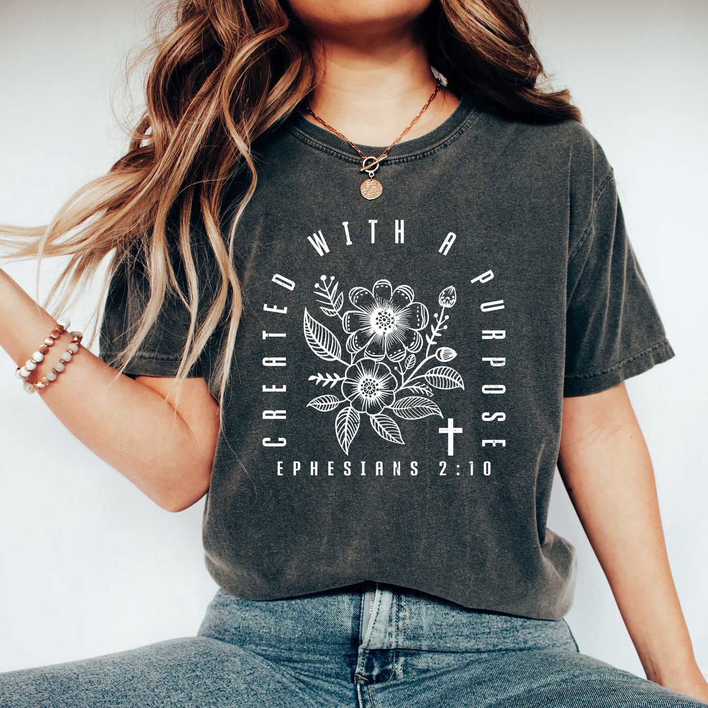 Created With A Purpose Floral | Garment Dyed Tee