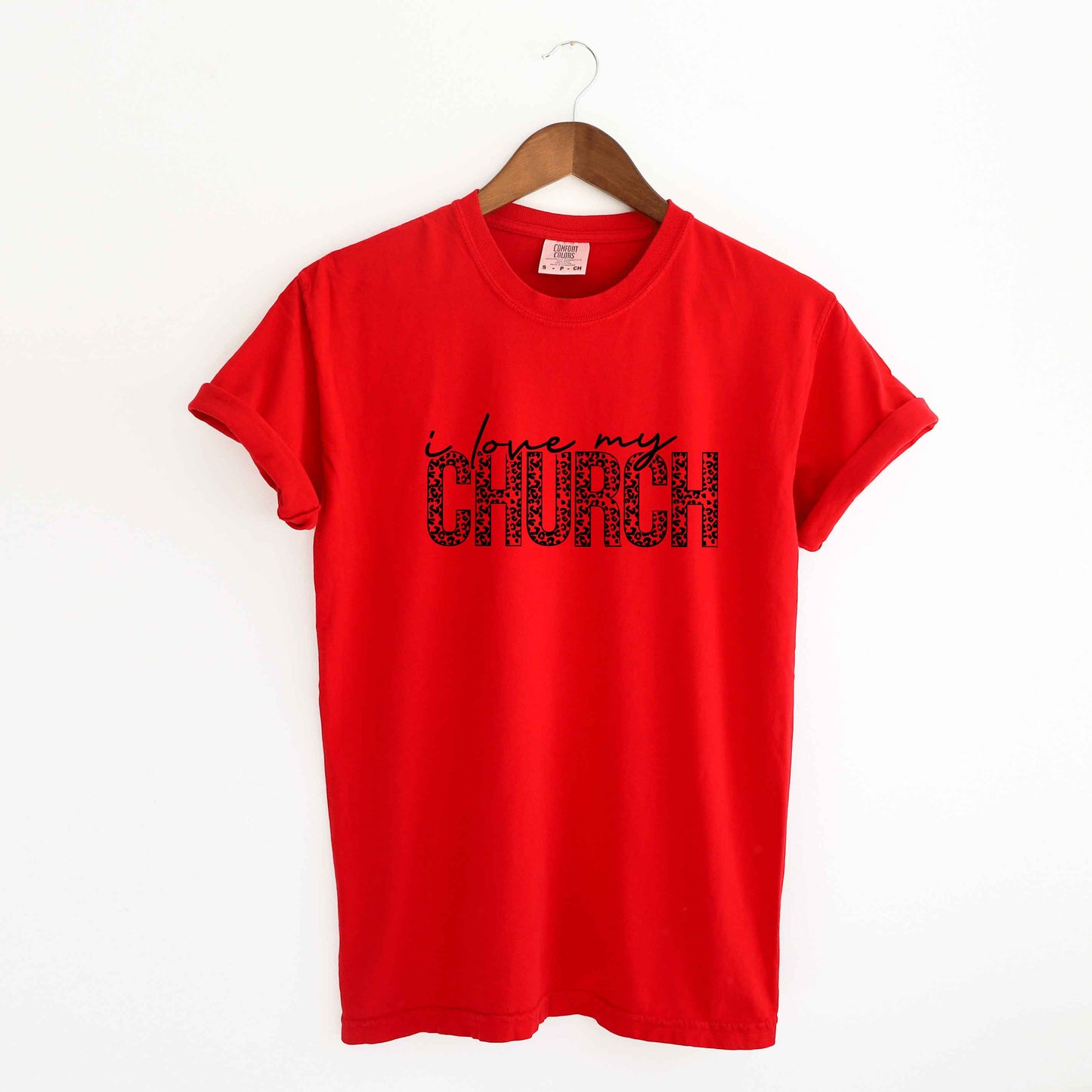 I Love My Church Leopard | Garment Dyed Tee