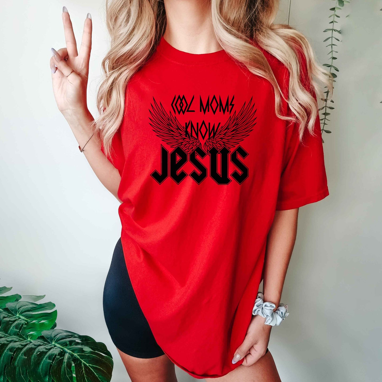 Cool Moms Know Jesus Wings | Garment Dyed Tee