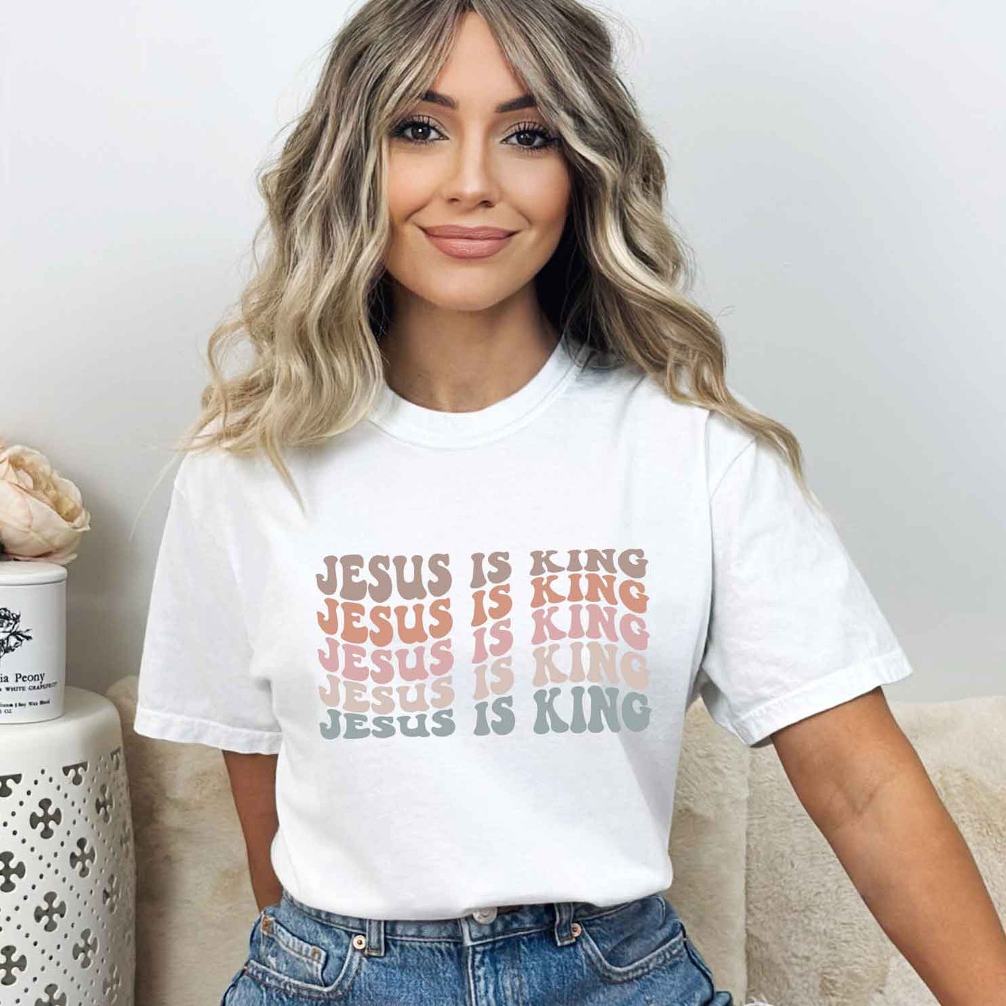 Jesus Is King Wavy | Short Sleeve Crew Neck