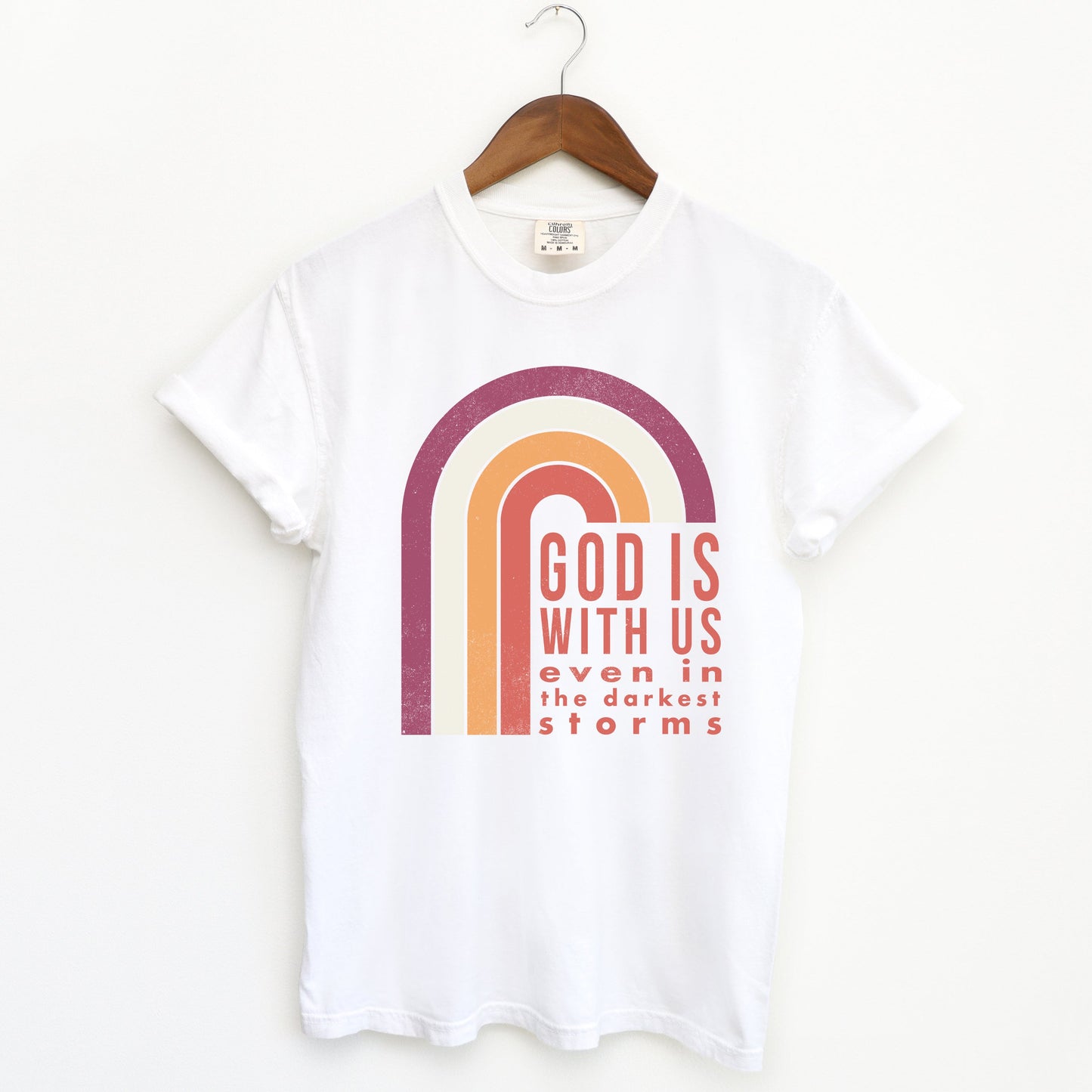 God Is With Us Rainbow | Garment Dyed Tee