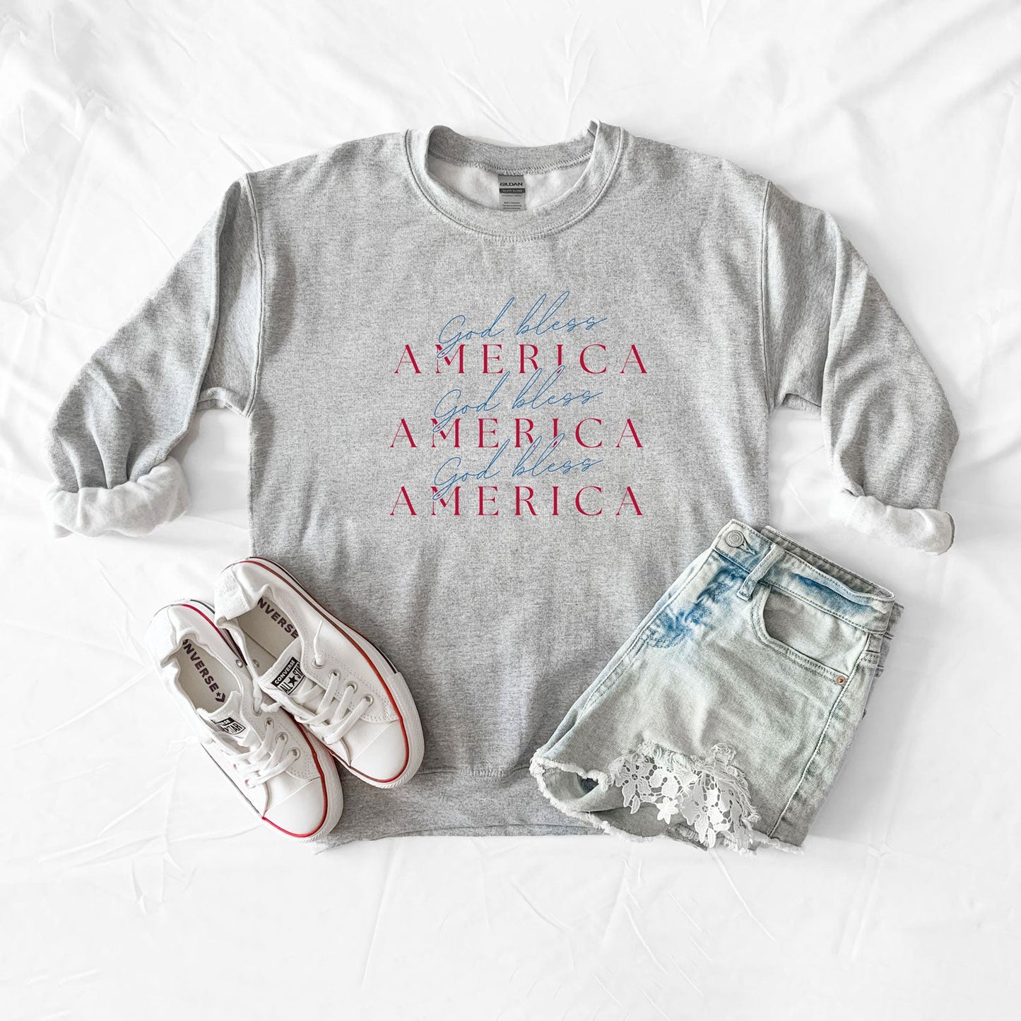 God Bless America Stacked | Sweatshirt