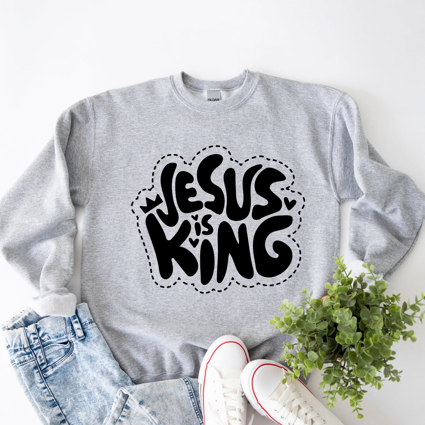 Jesus Is King Hearts | Sweatshirt