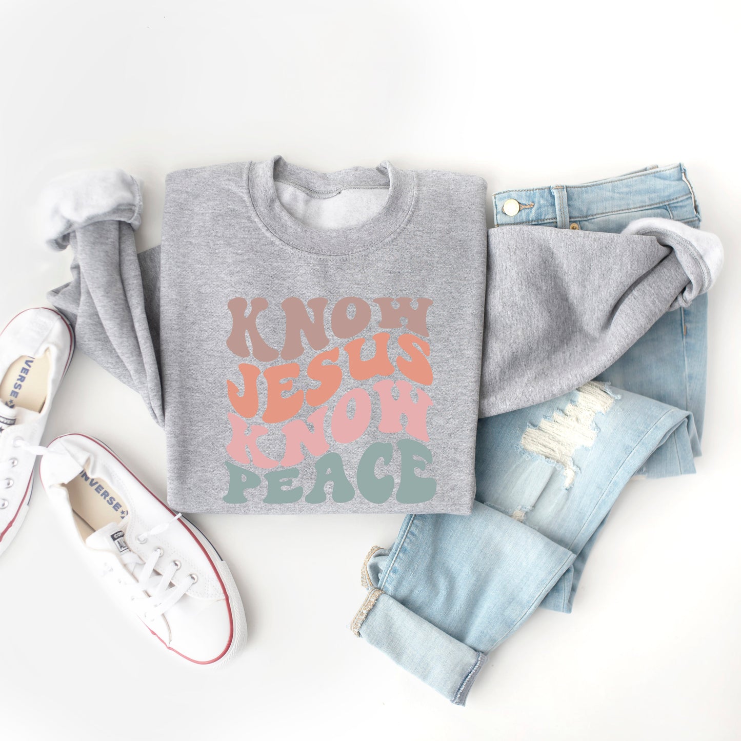 Know Jesus Know Peace Wavy | Sweatshirt