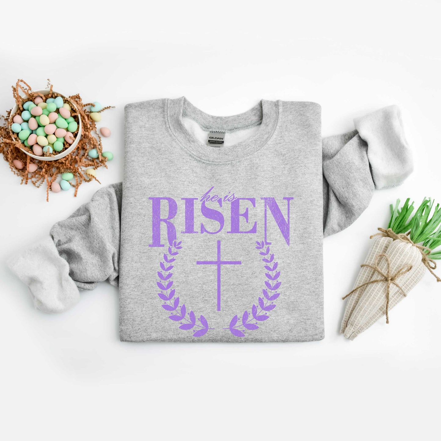 He Is Risen Grunge | Sweatshirt