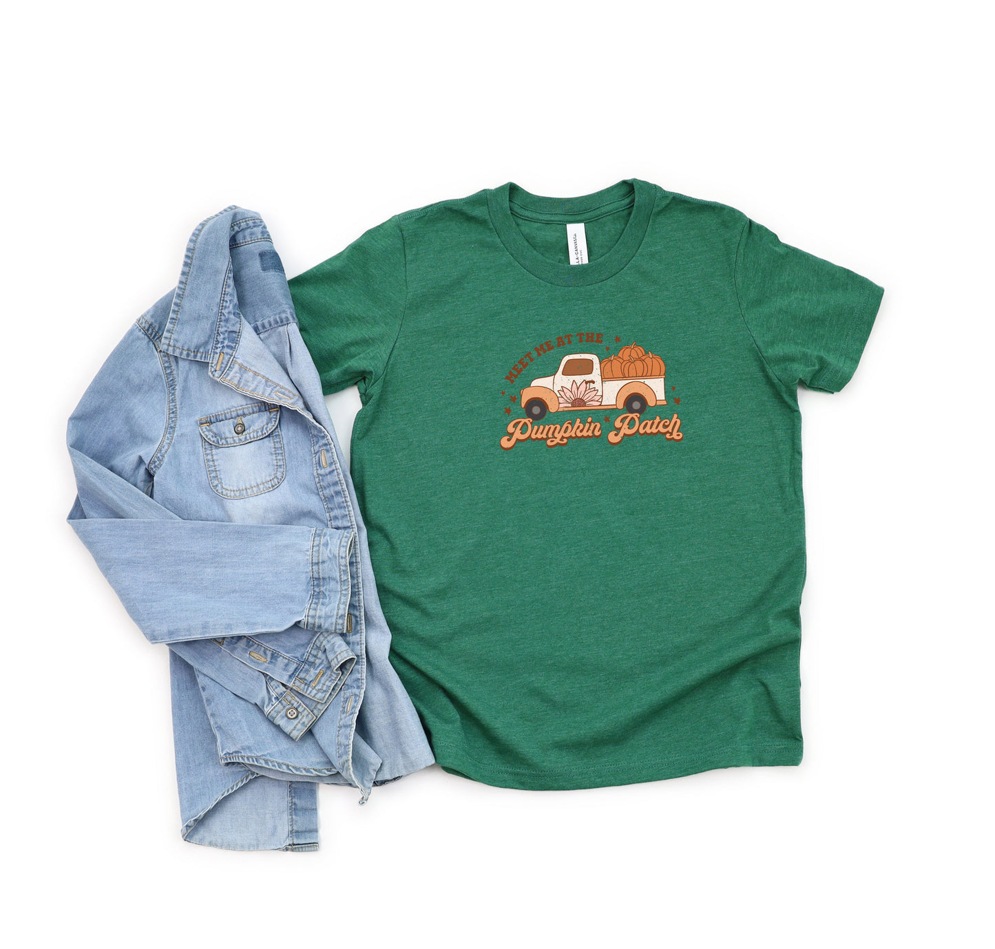 Meet Me Pumpkin Patch Colorful | Youth Short Sleeve Crew Neck