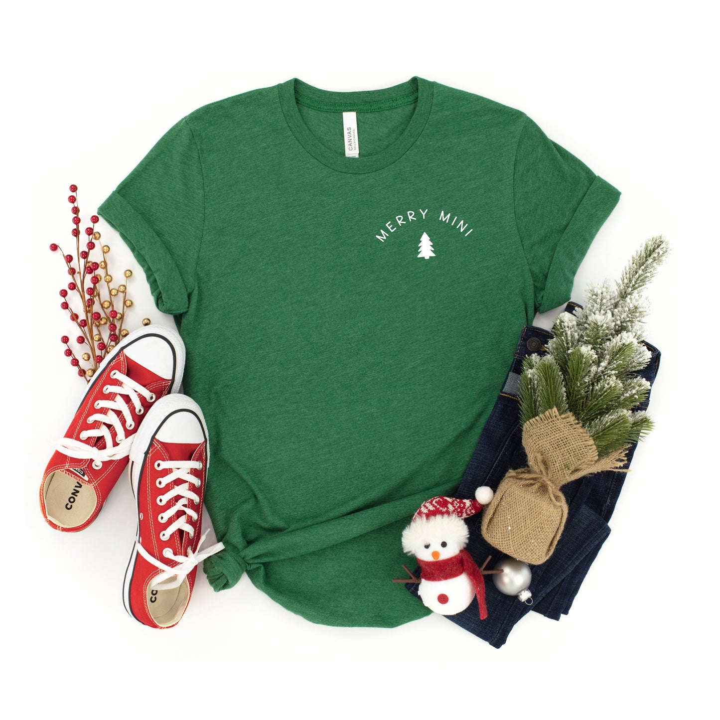 Merry Mini Tree Mini | Youth Short Sleeve Crew Neck