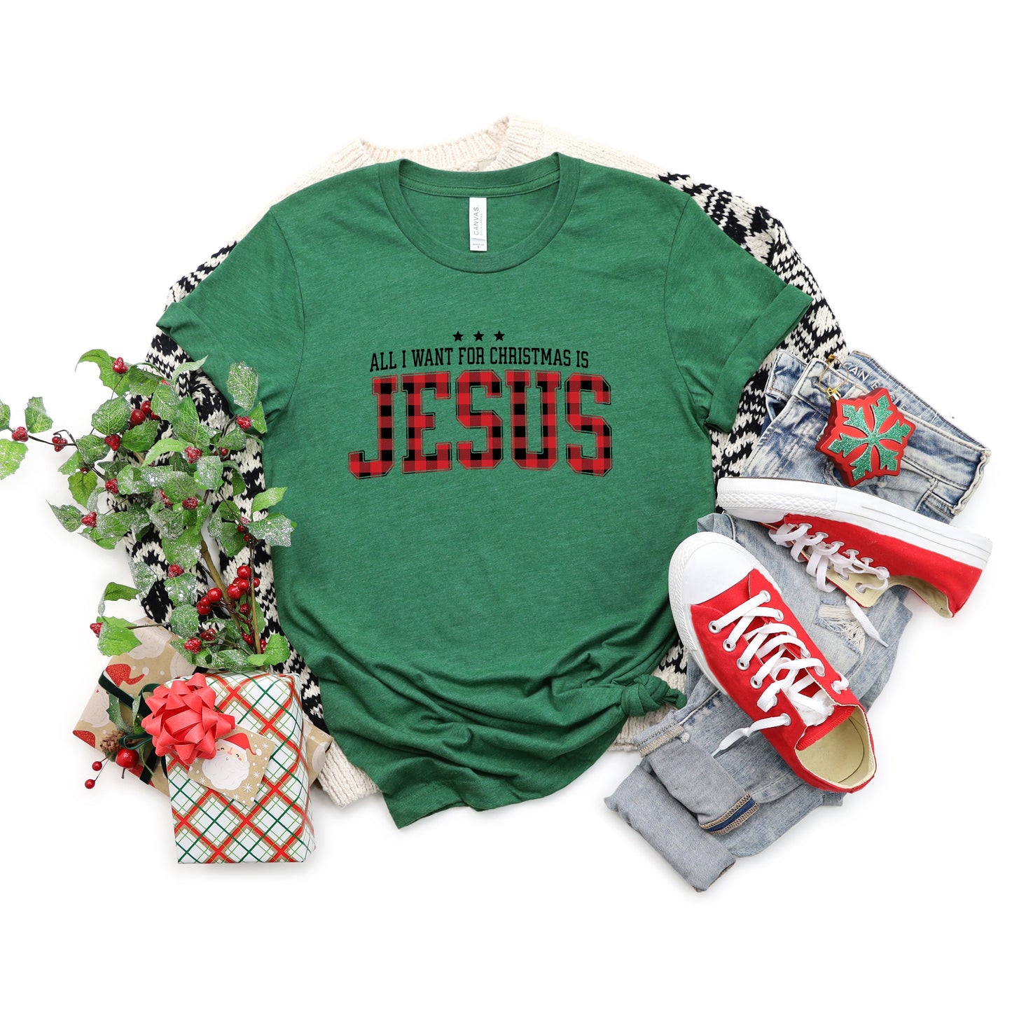 All I Want For Christmas Is Jesus | Short Sleeve Crew Neck