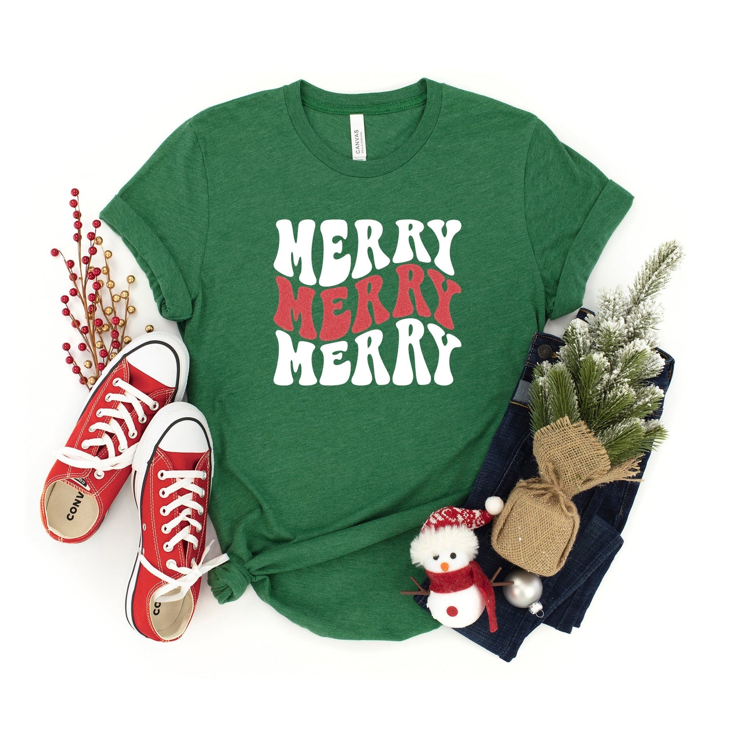 Santa We Good Glitter | Youth Graphic Short Sleeve Tee