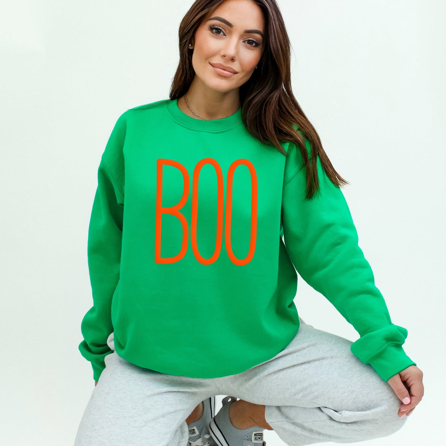 Boo Word Puff Print | Sweatshirt