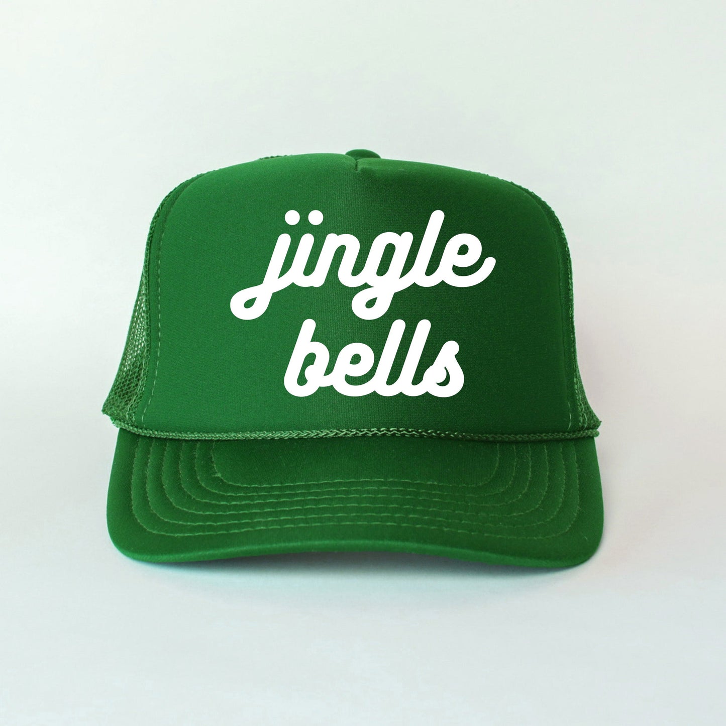 Jingle Bells Bold Cursive Puff Print | Foam Trucker Hat