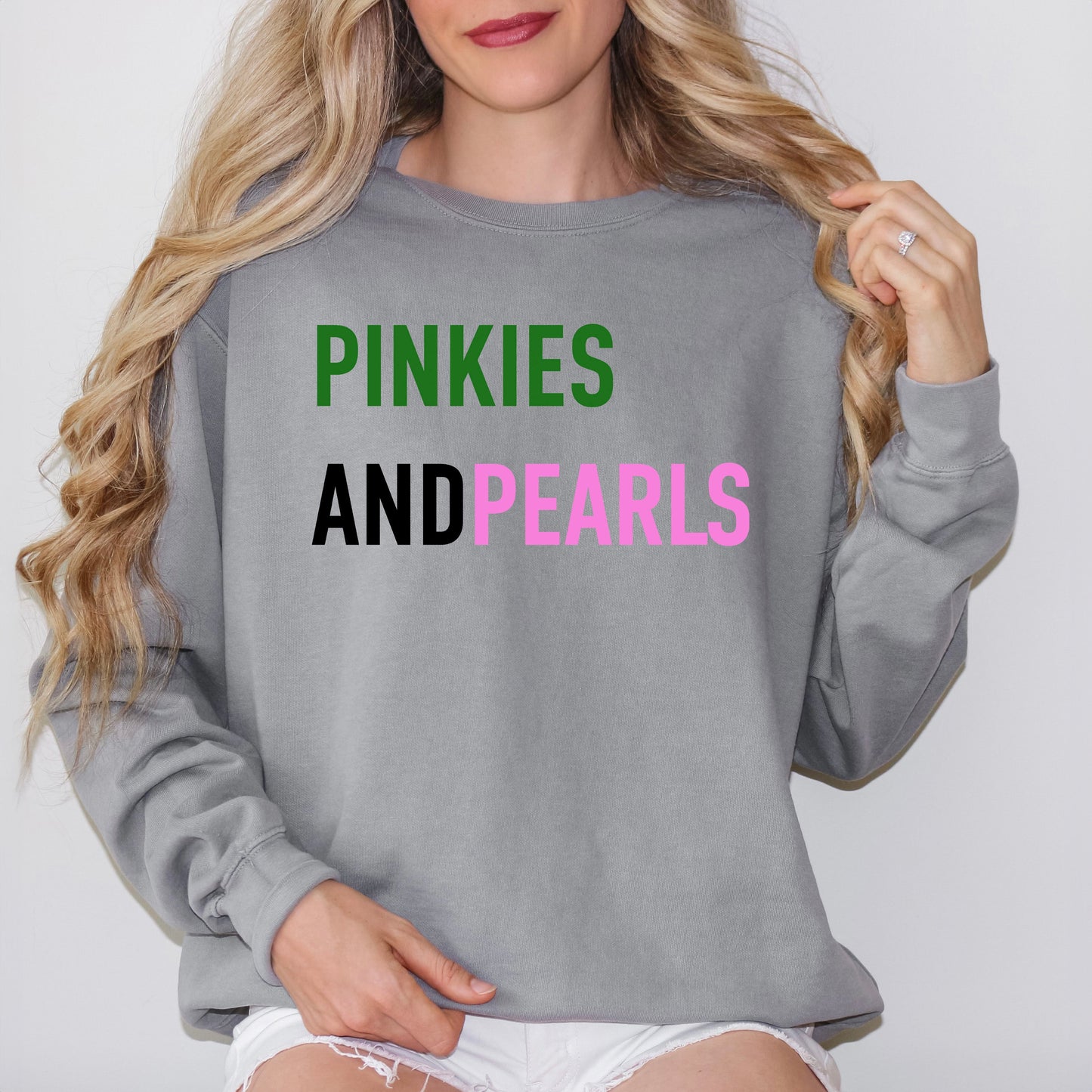 Pinkies and Pearls | Garment Dyed Sweatshirt