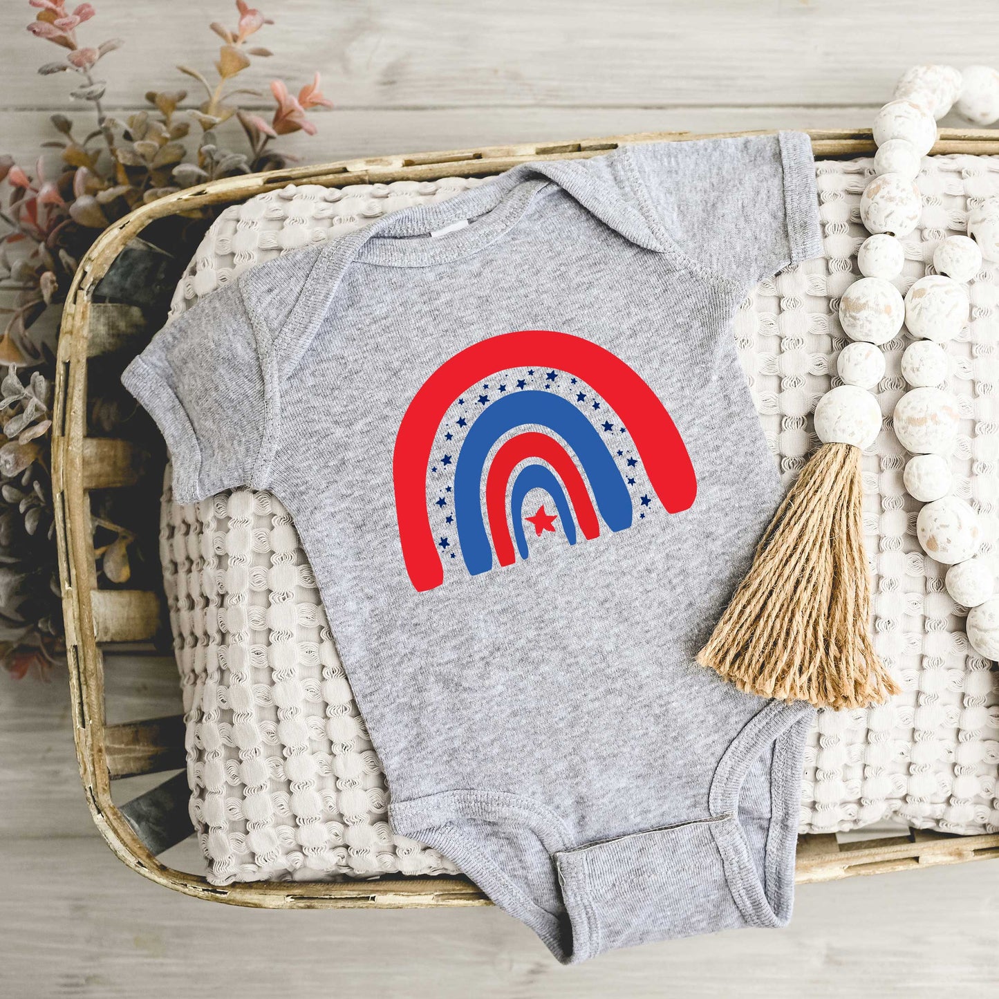 Patriotic Rainbow | Baby Graphic Short Sleeve Onesie