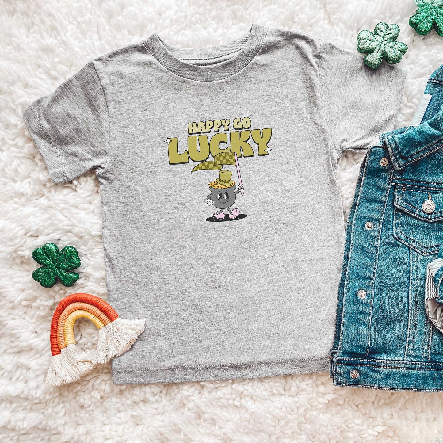 Happy Go Lucky Pot Of Gold | Youth Short Sleeve Crew Neck