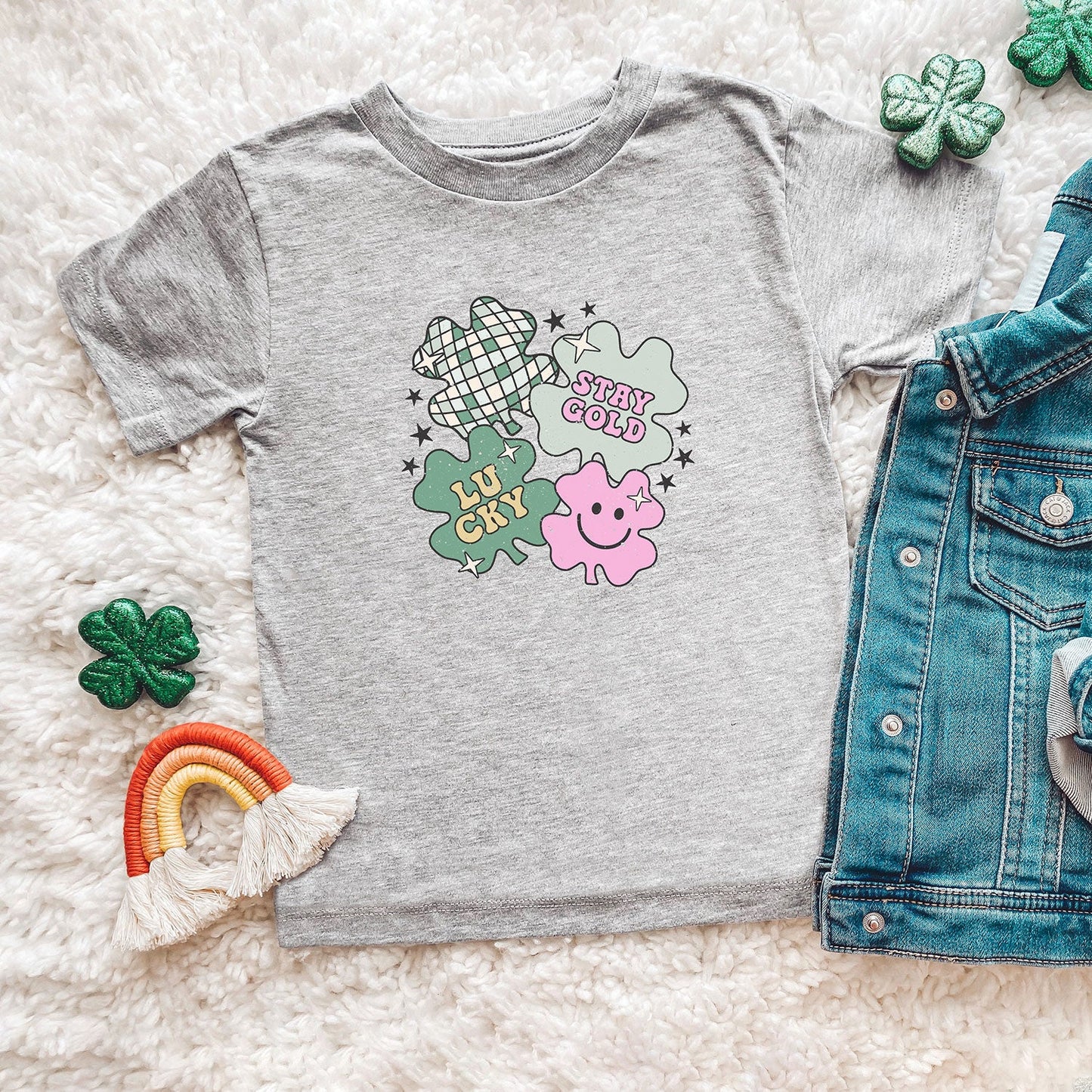 Stay Gold Lucky Shamrocks | Toddler Short Sleeve Crew Neck