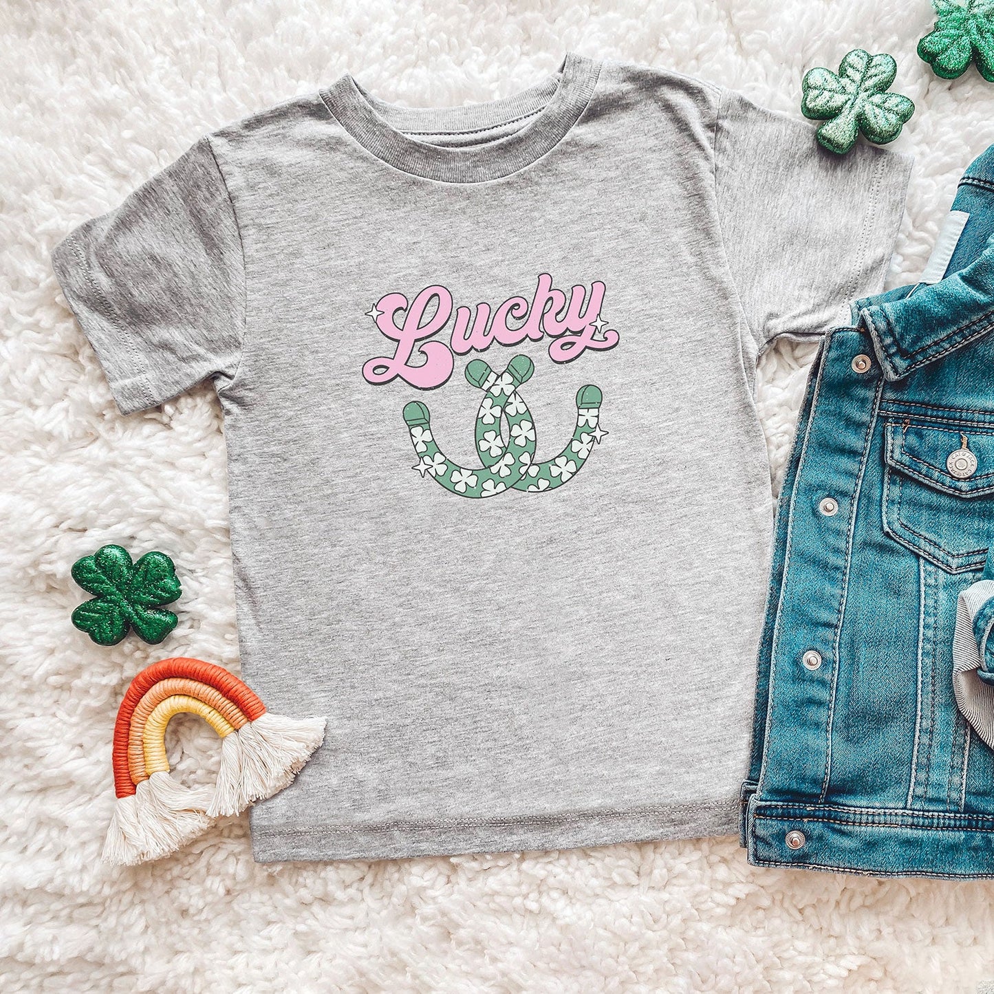 Lucky Horseshoes | Toddler Short Sleeve Crew Neck