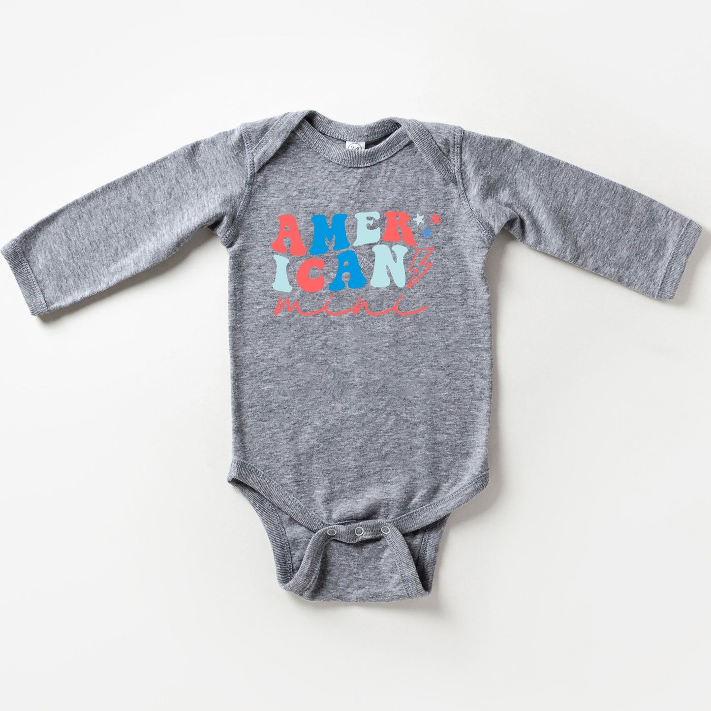 American Mini Lightning Bolt | Baby Long Sleeve Onesie