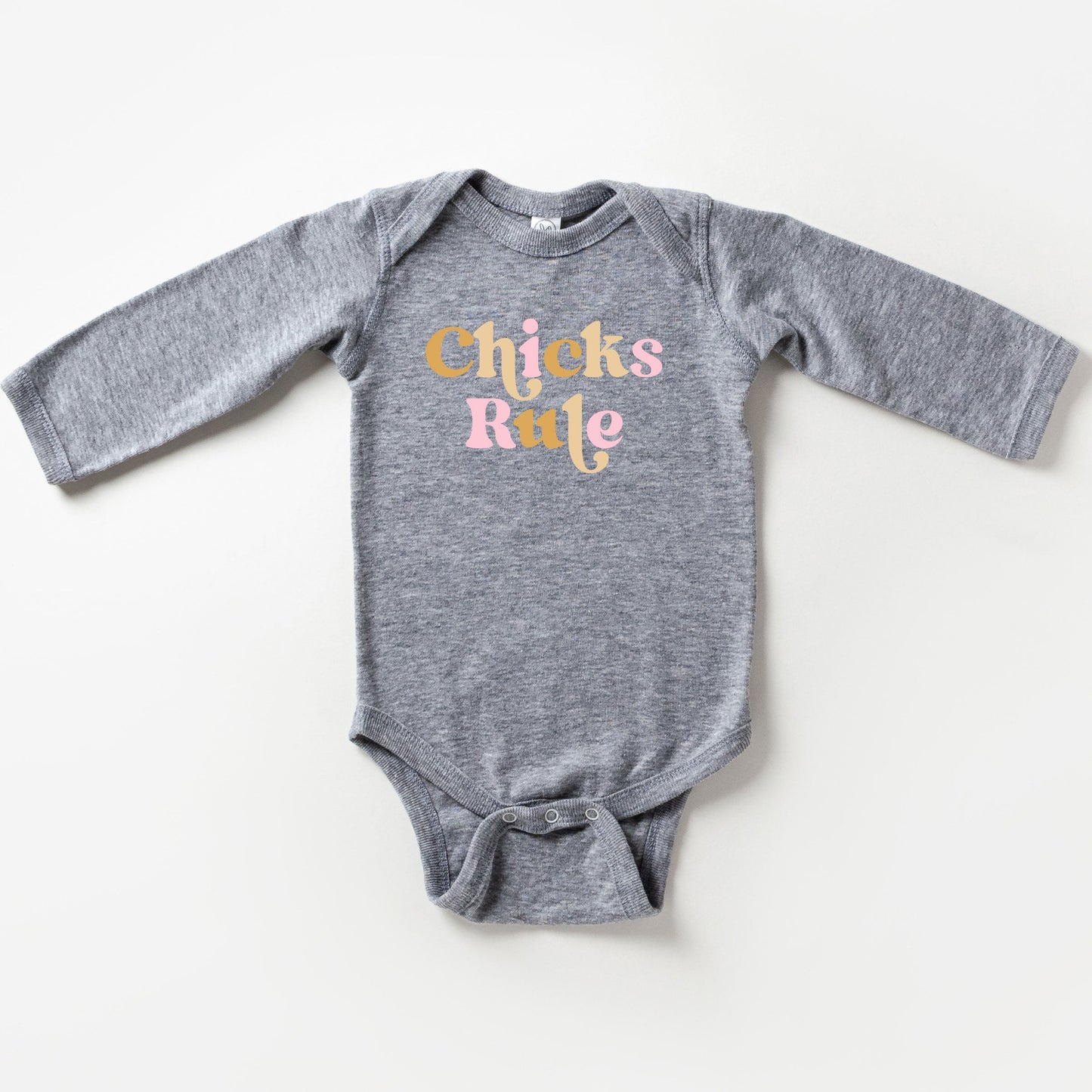 Chicks Rule Colorful | Baby Long Sleeve Onesie