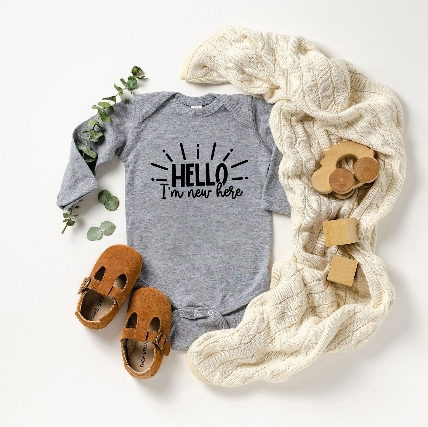 Hello I'm New Here Rays | Baby Long Sleeve Onesie