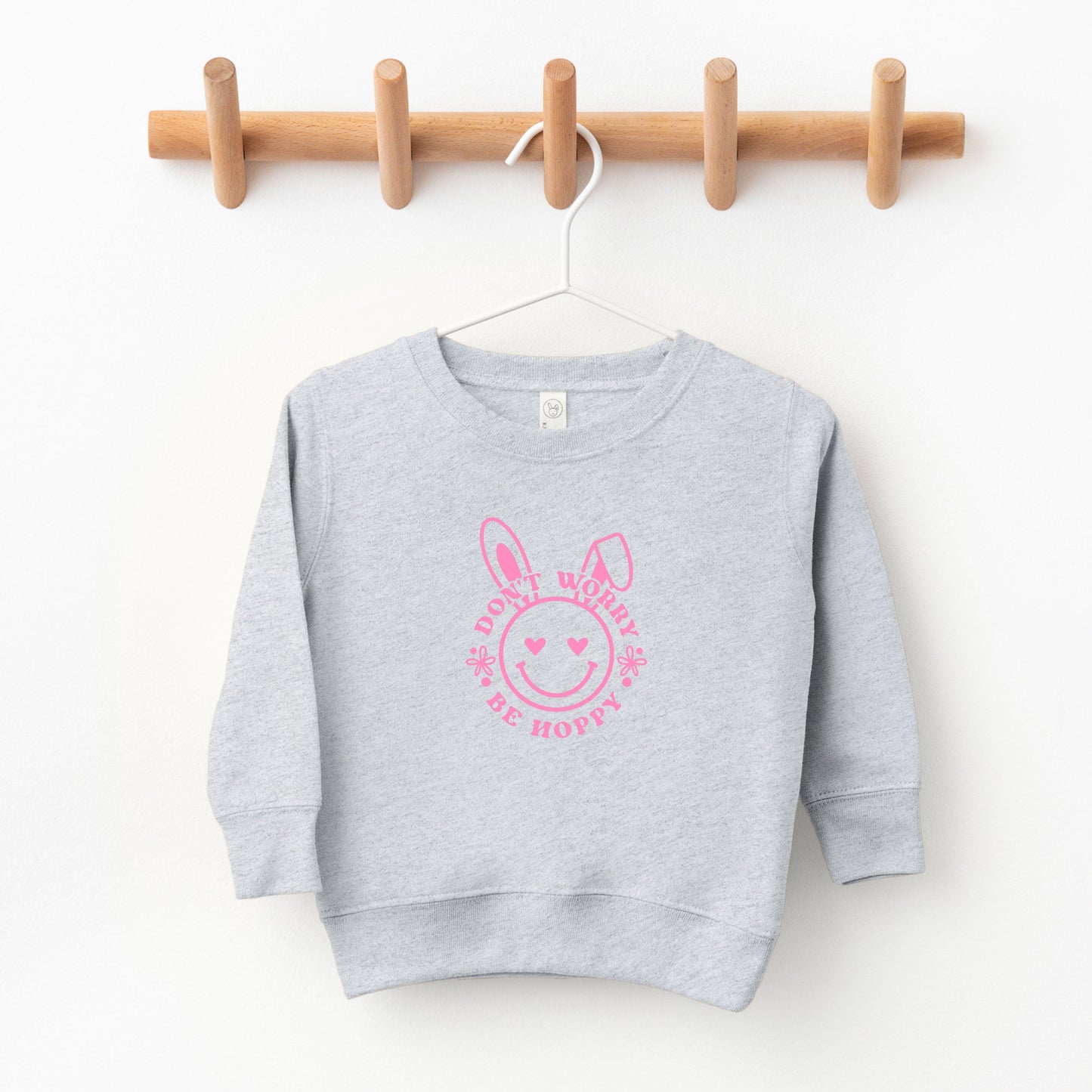 Don't Worry Be Hoppy Smiley Bunny | Toddler Sweatshirt