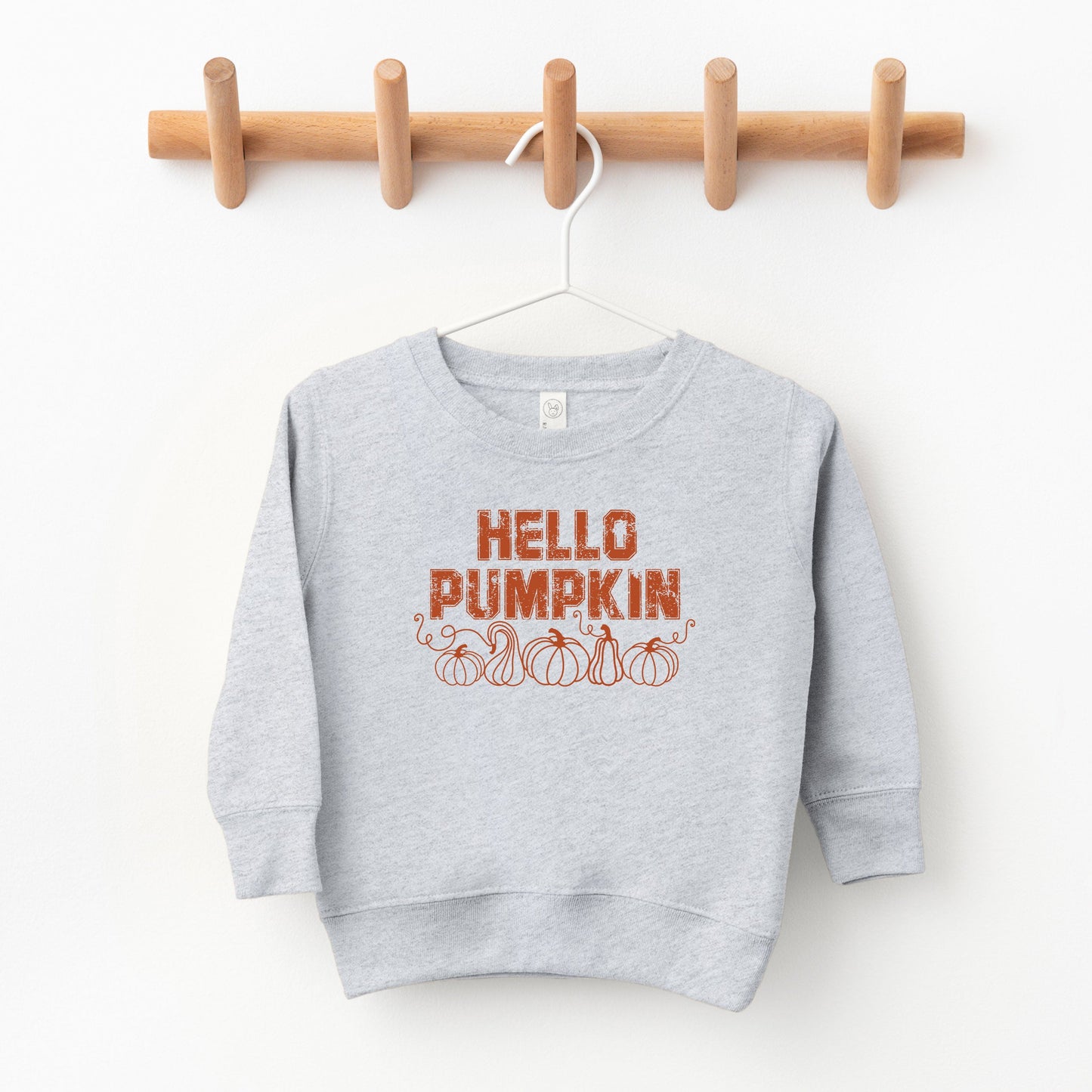Hello Pumpkin Distressed | Toddler Graphic Sweatshirt