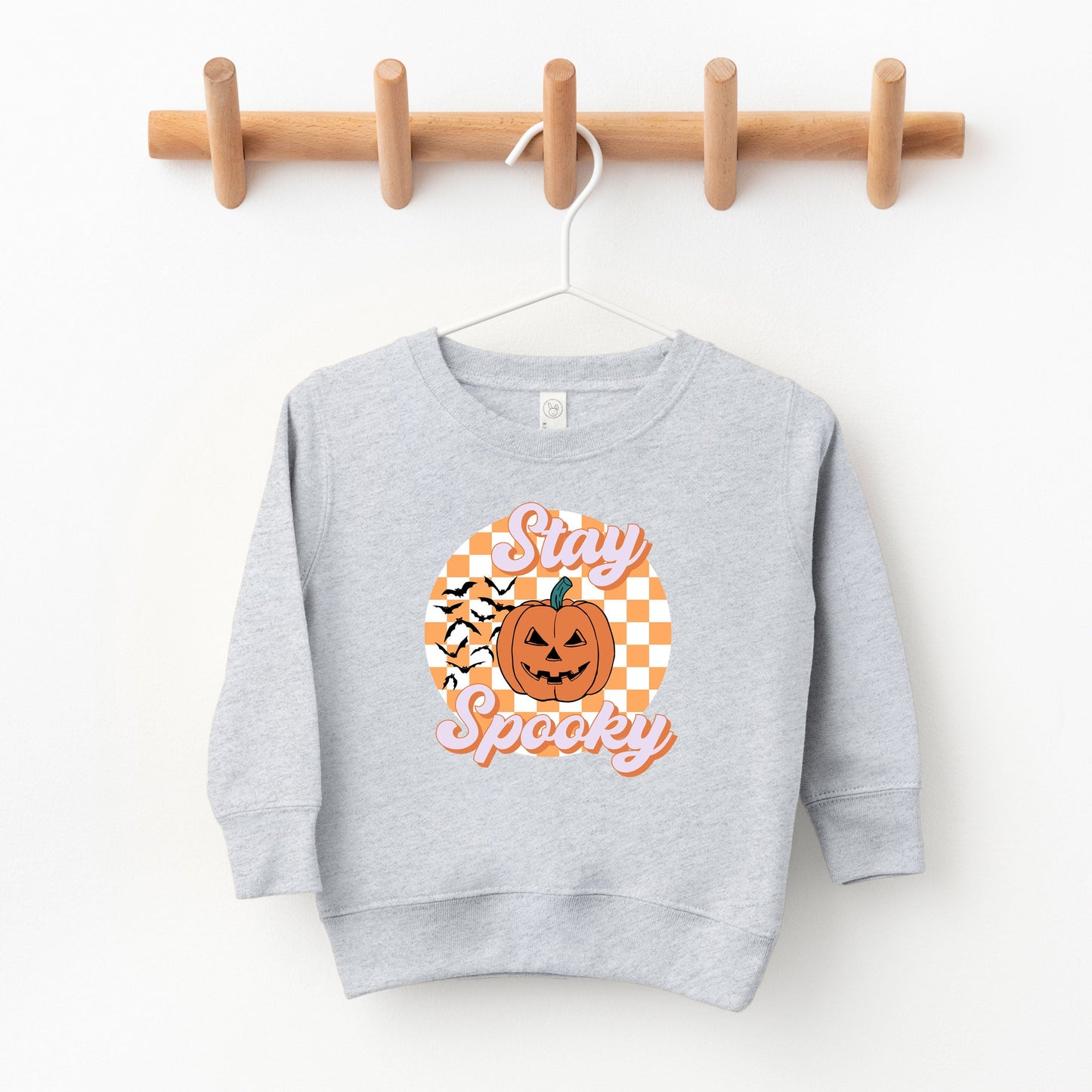Stay Spooky Bats Checkered | Toddler Graphic Sweatshirt