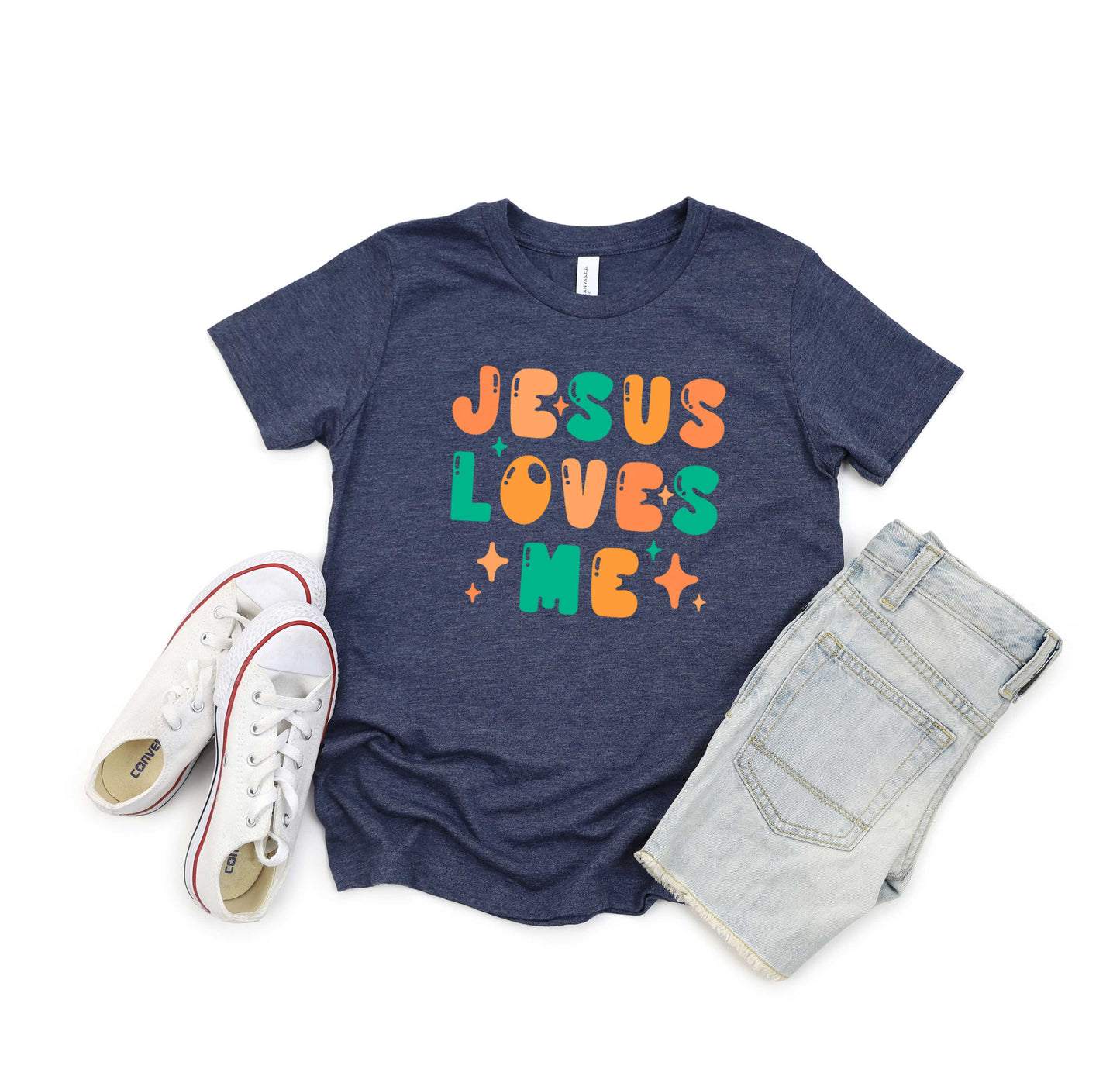 Jesus Loves Me Stars | Youth Graphic Short Sleeve Tee