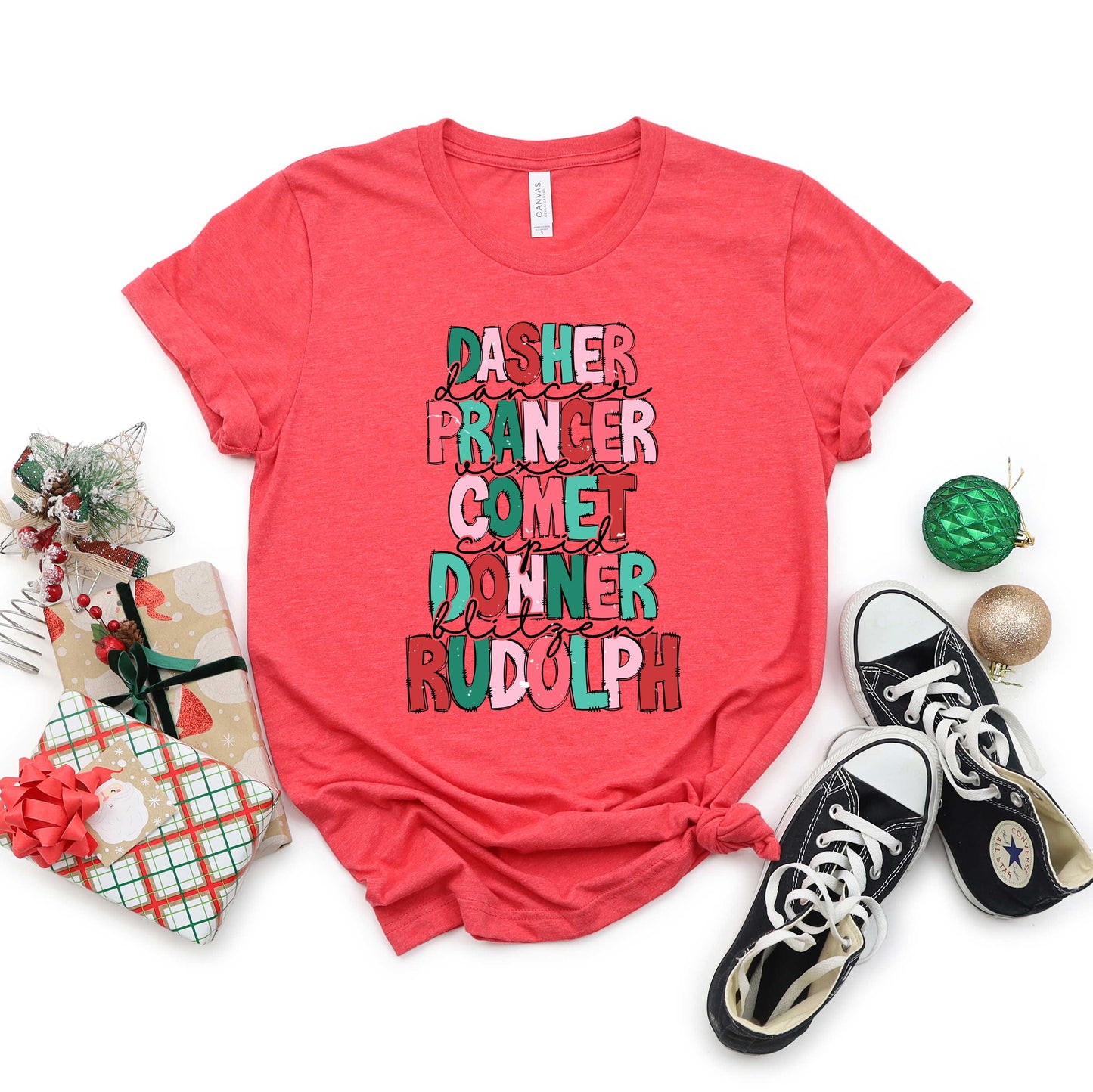 Reindeers Stacked | Youth Graphic Short Sleeve Tee