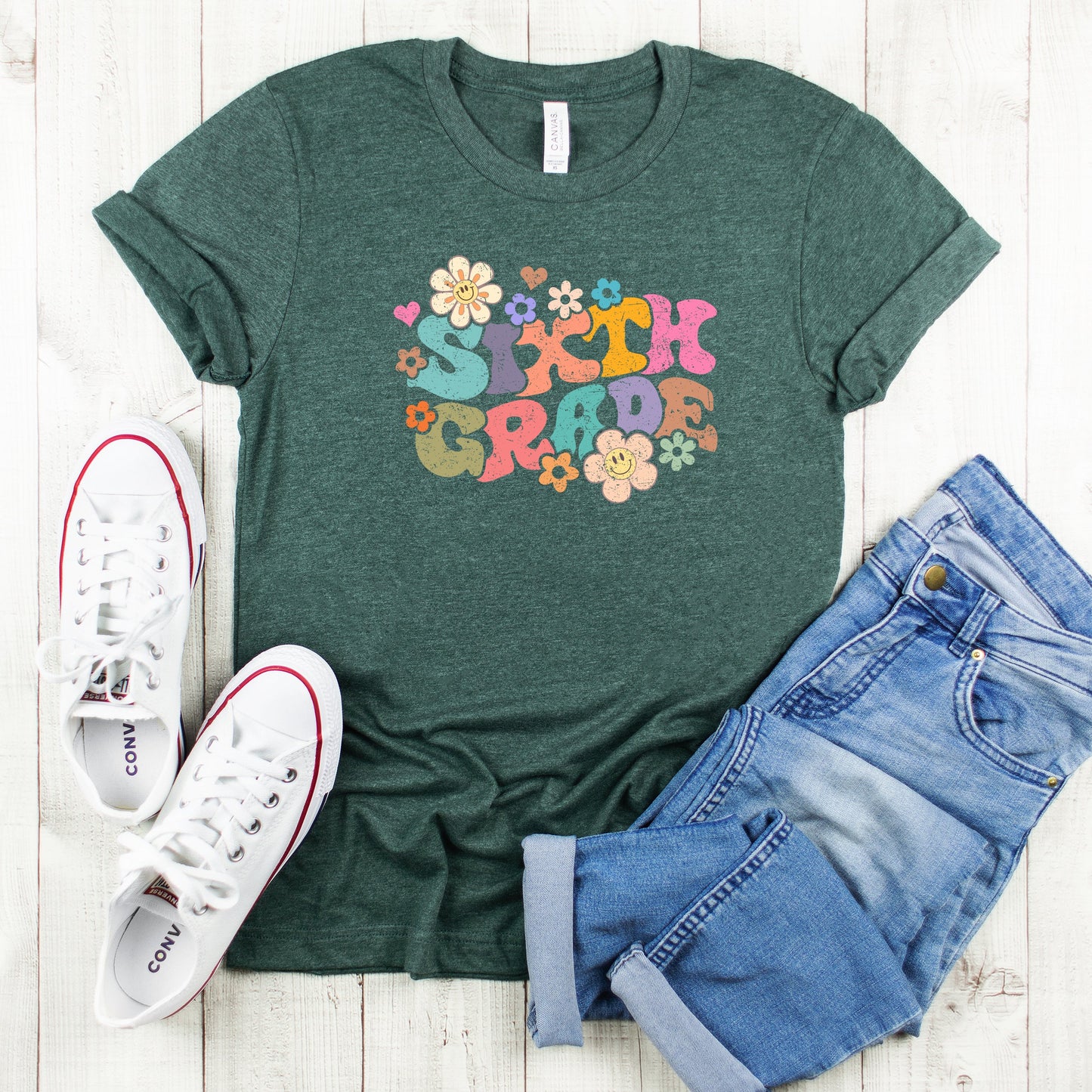 Sixth Grade Flowers | Youth Graphic Short Sleeve Tee
