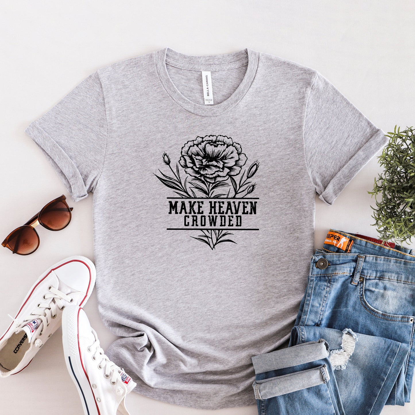Make Heaven Crowded Flower | Short Sleeve Crew Neck