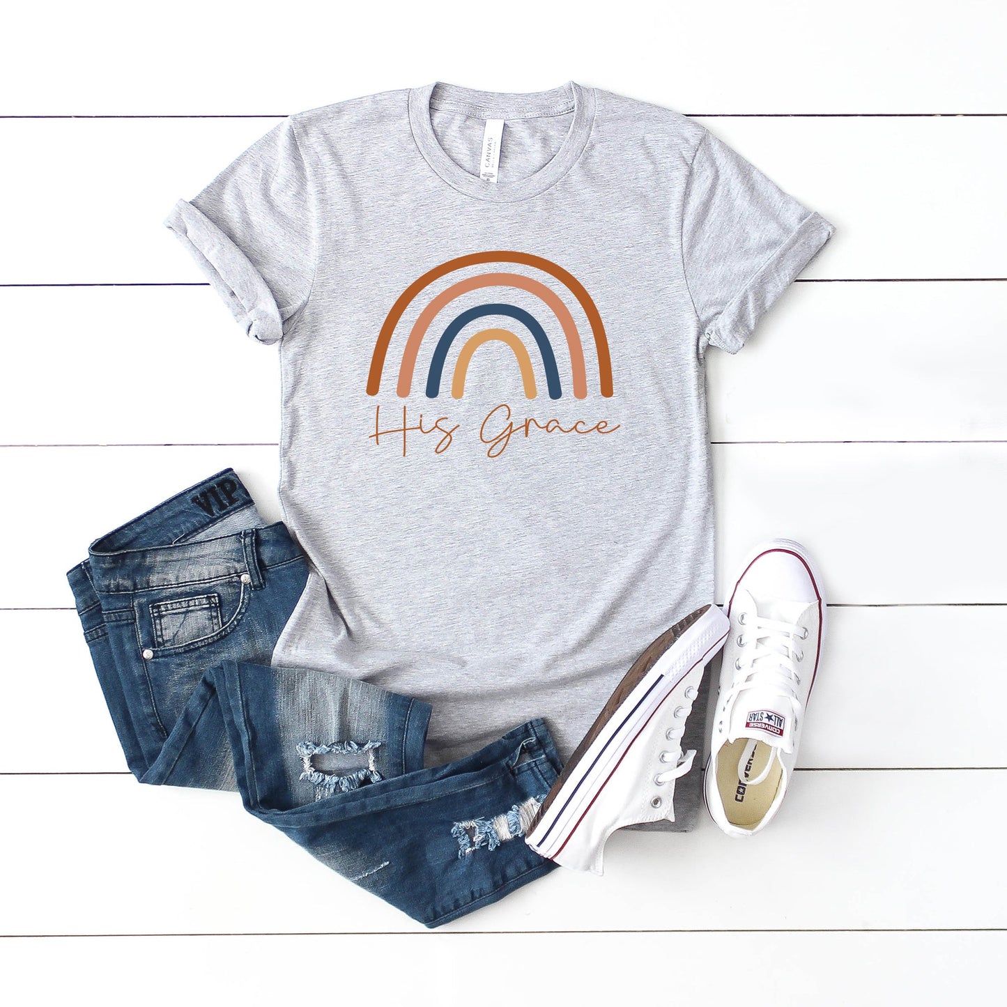 His Grace Rainbow | Short Sleeve Crew Neck