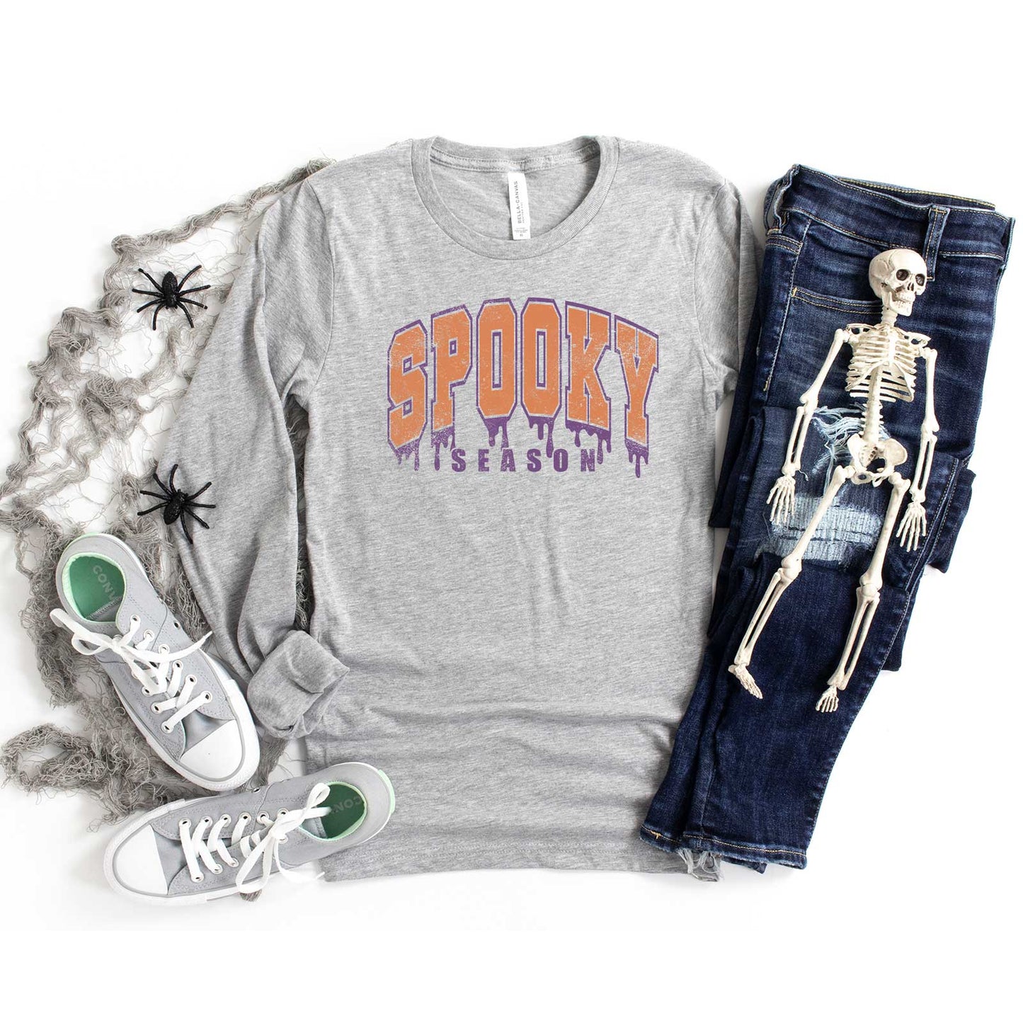 Spooky Season Varsity Drip | Long Sleeve Crew Neck