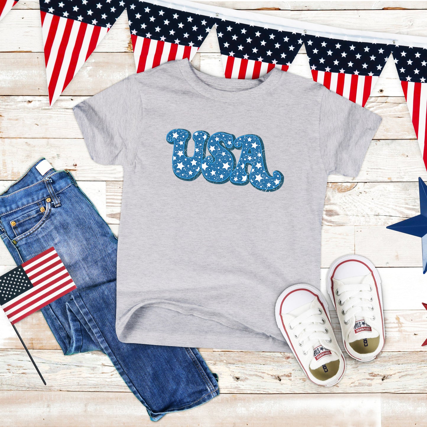 USA Bold Stars | Youth Short Sleeve Crew Neck