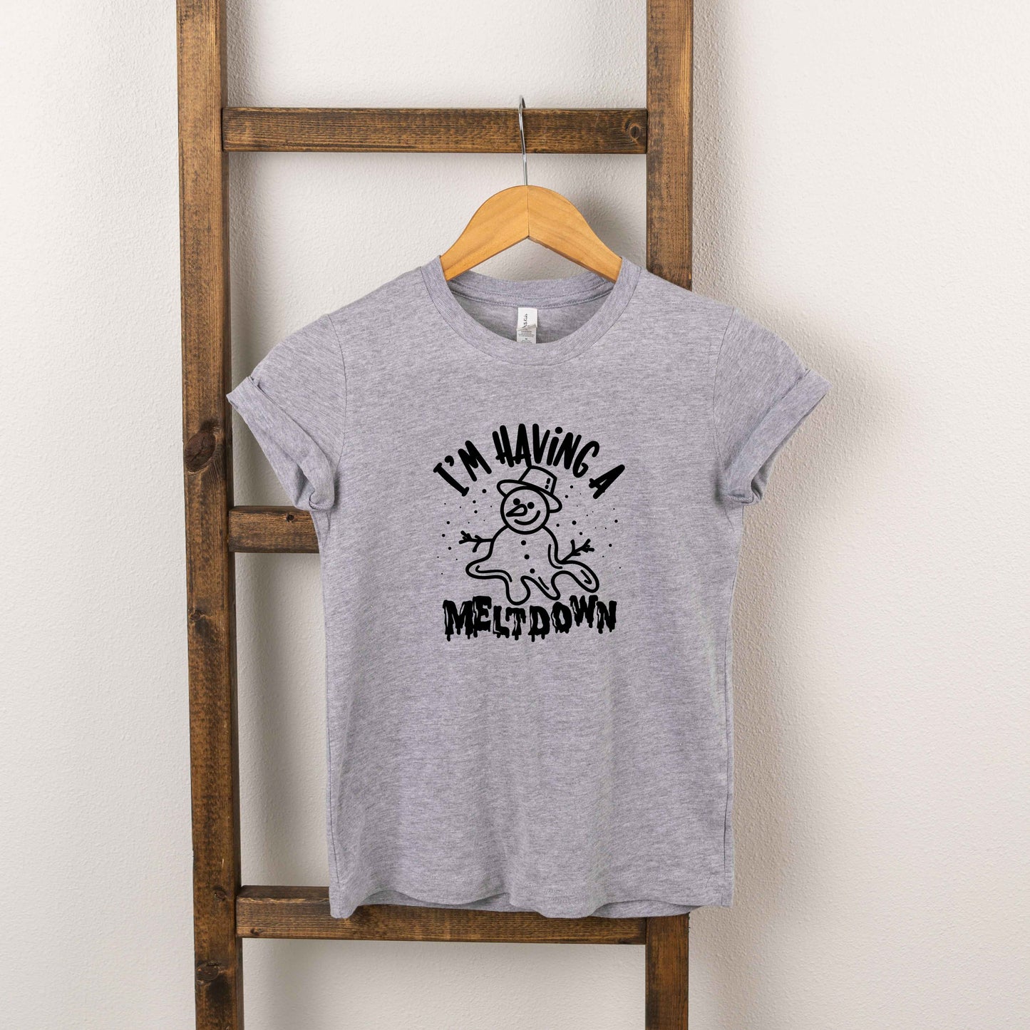 Having A Meltdown Snowman | Toddler Short Sleeve Crew Neck