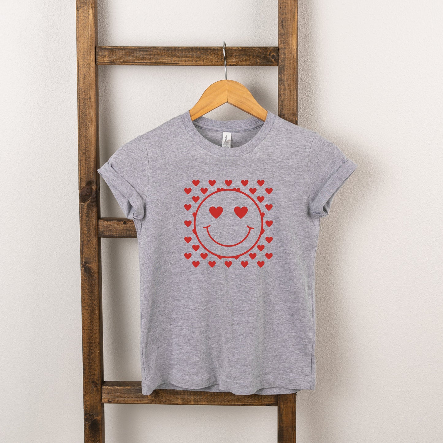 Smiley Face Hearts | Toddler Short Sleeve Crew Neck